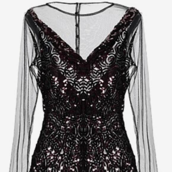 Dries Van Noten Carti black net mesh purple sequins layered top - Picture 12 of 12